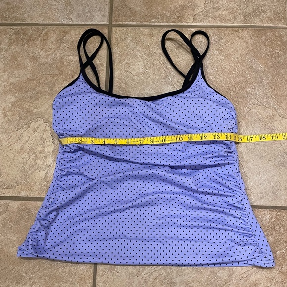 Periwinkle lavender polka dot Tankini top - Picture 3 of 3
